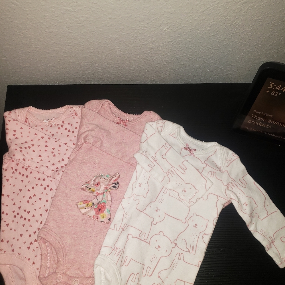 Newborn - Child of Mine/Carter's - Long Sleeve Bodysuit 3pk - NWOT